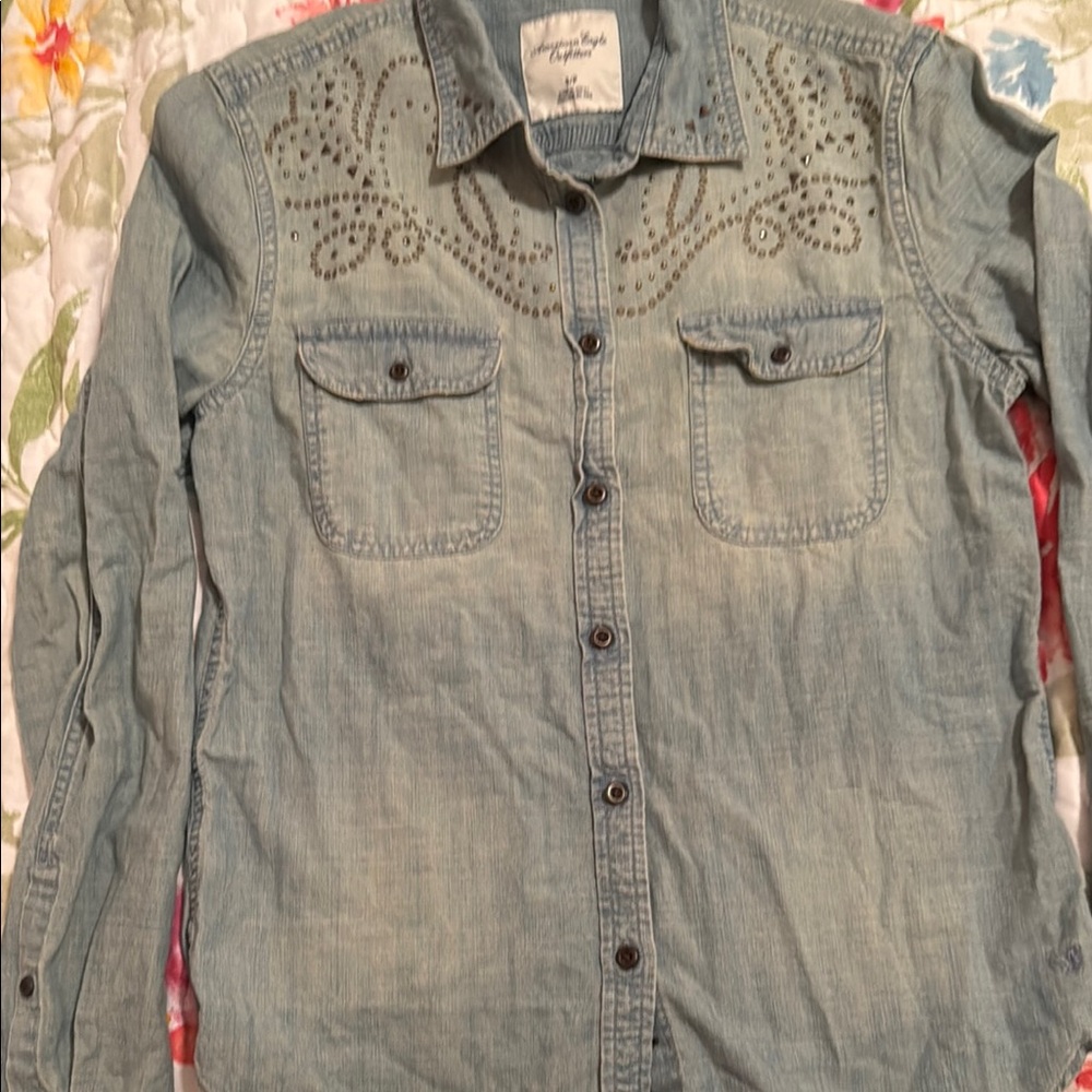 Embellished Denim Shirt